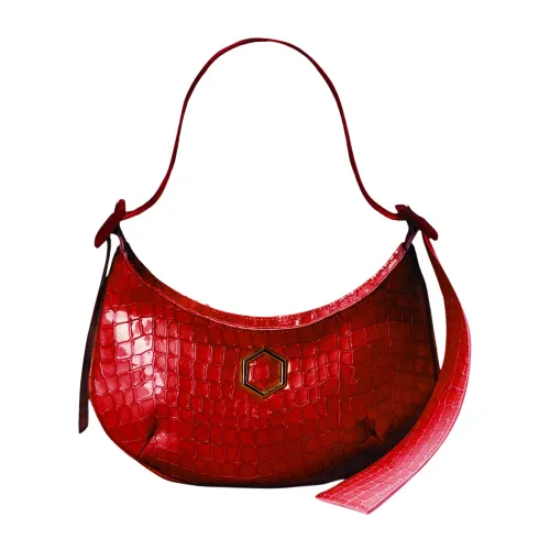 Hibourama , Cassie Cocco Leather Hobo Bag ,Red female, Sizes: ONE SIZE