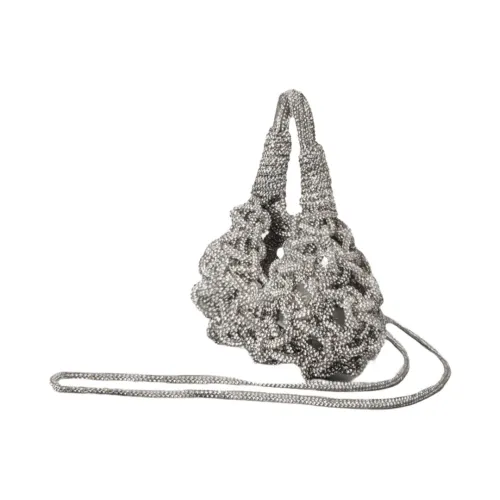Hibourama , Handcrafted Micro Diamond Hobo Bag ,Gray female, Sizes: ONE SIZE