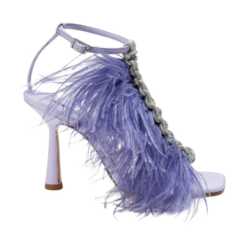 Hibourama , Les Plumes Sandals ,Purple female, Sizes: