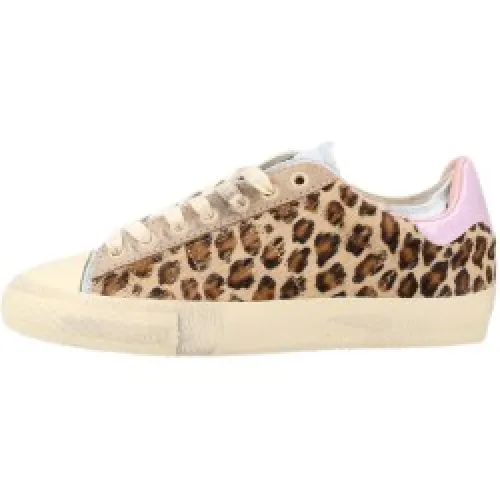 Hidnander , Camel Animal Print Sneakers - Starless Collection ,Brown female, Sizes: