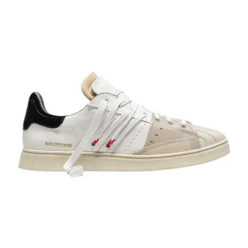Hidnander , Ultimate Dual Leather Sneakers ,White male, Sizes: