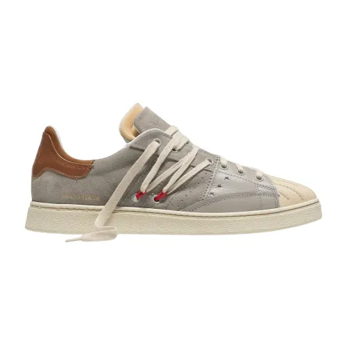 Hidnander , Ultimate Dual Suede and Leather Sneakers ,Gray male, Sizes: