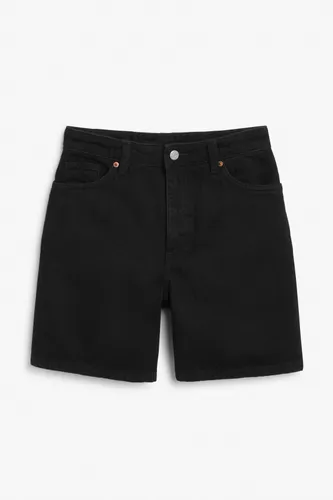 High waist denim shorts - Black