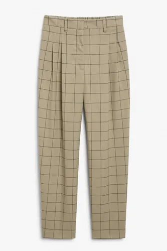 High waist tapered leg trousers - Brown