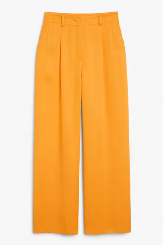 High waist wide leg lightweight trousers - Orange