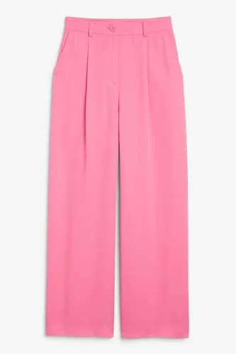 High waist wide leg lightweight trousers - Pink