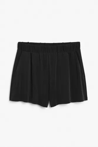 High waist wide leg super soft shorts - Black