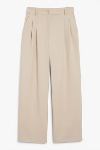 High waist wide leg trousers - Brown