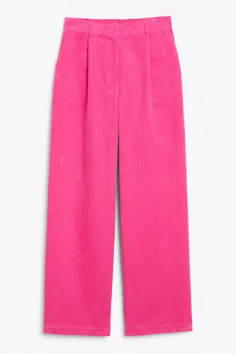 High-waisted corduroy trousers - Pink
