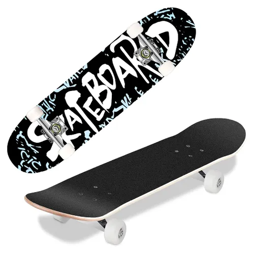 Hikole Teens Girls Boys Beginner Skateboard 31" x 8" Full