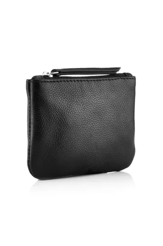 Hill & How Womens Coin Purse Purse Black (Black Leather)