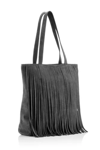 Hill & How Womens Fringed Tote Tote Grey (Grey/Pewter)