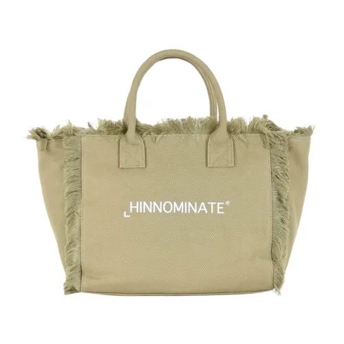 Hinnominate , Canvas Shopper Bag with Zip Closure ,Green female, Sizes: ONE SIZE