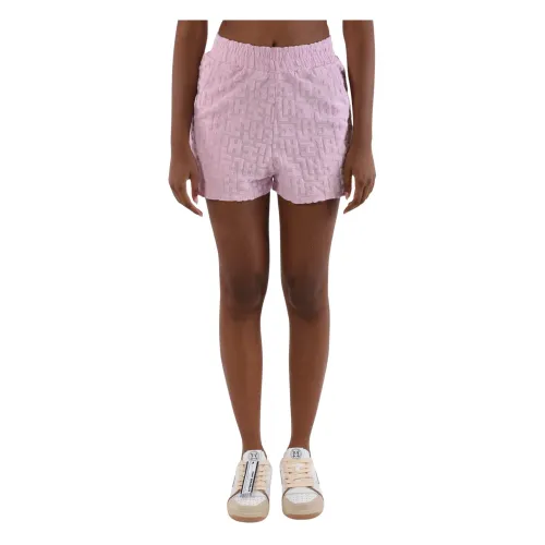 Hinnominate , Logo Embossed Cotton Shorts ,Pink female, Sizes: