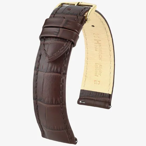 HIRSCH Duke 18mm Long Brown Leather Watch Strap 01028010-1-18