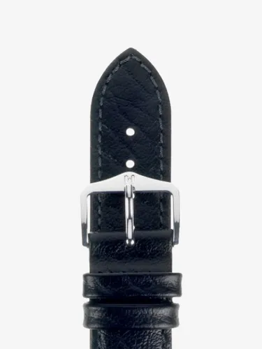 HIRSCH Highland 12mm Medium Black Leather Watch Strap 04302150-2-12