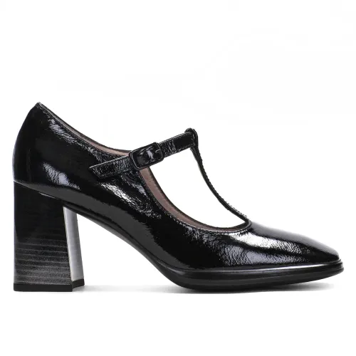 Hispanitas , Gradient T-Strap Block Heel Shoes ,Black female, Sizes:
