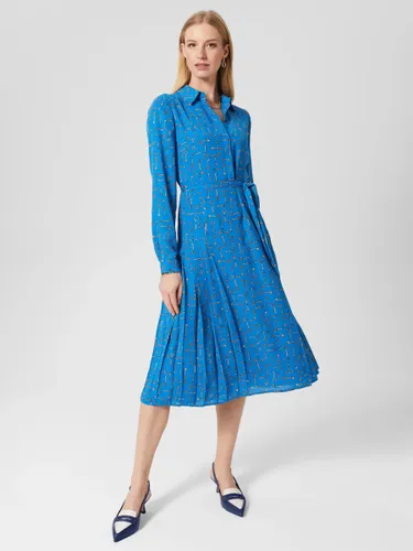 Hobbs Alberta Key Print Shirt Dress, Imperial Blue - Imperial Blue - Female