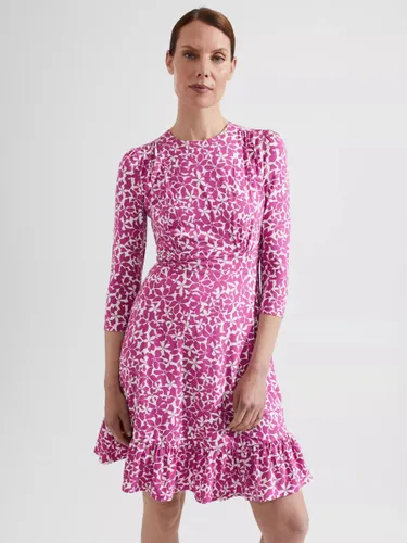 Hobbs Ami Floral Jersey Dress, Pink/Multi - Pink/Multi - Female