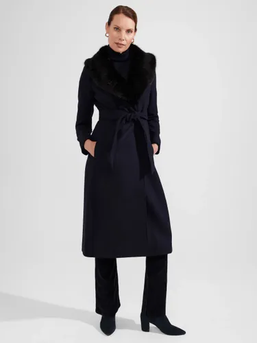 Hobbs Arielle Wool Blend Coat, Navy - Navy - Female