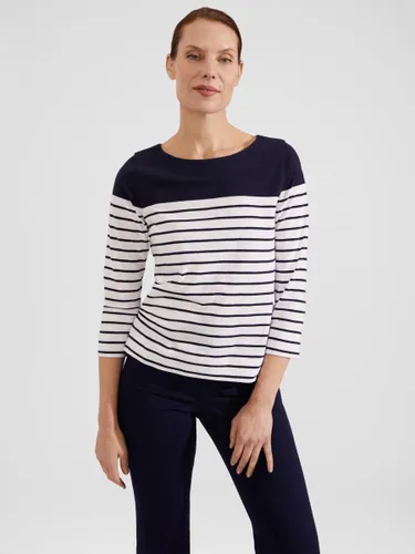 Hobbs Avia Striped T-Shirt, White/Navy - White/Navy - Female