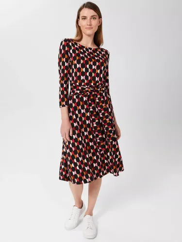 Hobbs Bayview Geometric Print Midi Jersey Dress, Multi - Multi - Female