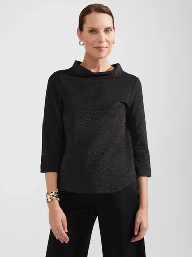 Hobbs Betsy Sparkle Roll Neck Top - Black/Gold - Female