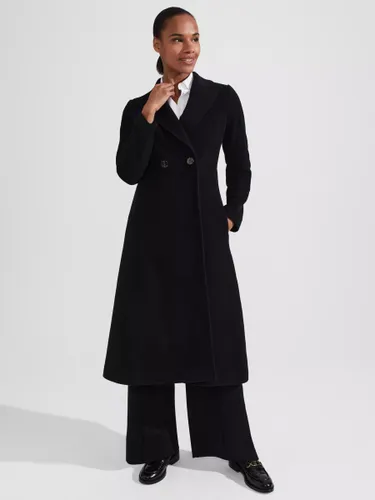 Hobbs Blair Wool Blend Trench Coat, Black - Black - Female