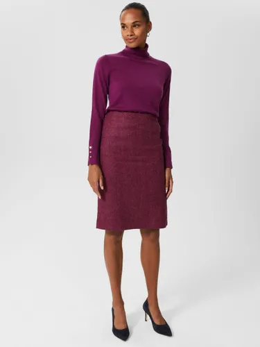 Hobbs Daphne Wool Pencil Skirt, Purple/Multi - Purple/Multi - Female