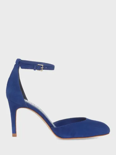 Hobbs Elliya Two Part High Heel Suede Court Shoes, Cobalt - Cobalt Blue - Female