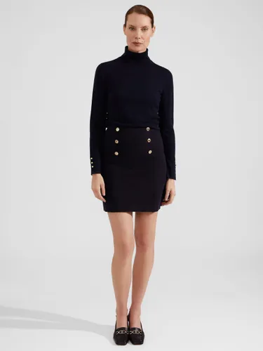 Hobbs Hana Cotton Blend Mini Skirt, Navy - Navy - Female