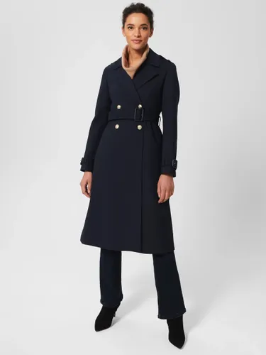 Hobbs Isabelle Wool Blend Trench Coat, Navy - Navy - Female