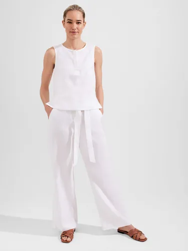 Hobbs Jacqui Linen Trousers, White - White - Female
