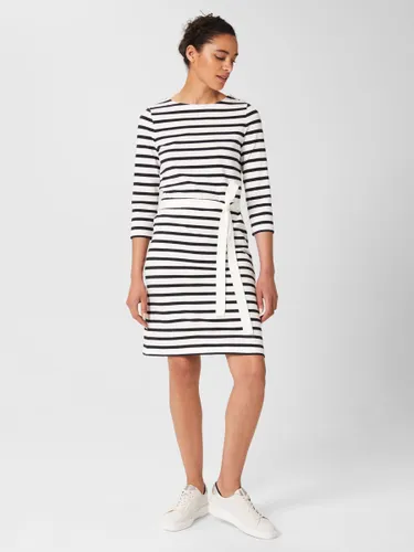 Hobbs Jolie Breton Stripe Jersey Dress, Navy/White - Navy/White - Female