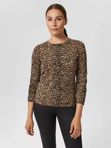 Hobbs Katherine Wool Leopard Print Jumper, Brown - Brown - Female