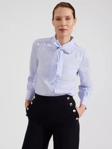 Hobbs Laurie Tie Neck Shirt, Blue/Ivory - Blue/Ivory - Female