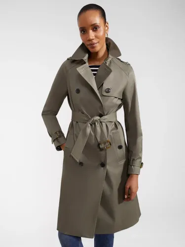 Hobbs Lisa Double Breasted Trench Coat, Olive Green - Olive Green - Female