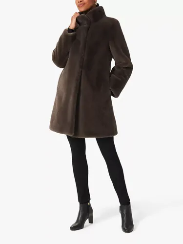 Hobbs Maddox Faux Fur Coat, Charcoal Grey - Charcoal Grey - Female