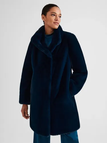 Hobbs Maddox Faux Fur Coat - Steel Blue - Female