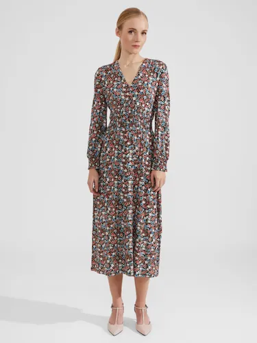 Hobbs Maddy Floral Print Jersey Midi Dress, Multi - Multi - Female