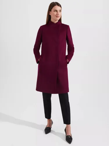 Hobbs Marissa Tailored Wool Coat, Warm Plum - Warm Plum - Female
