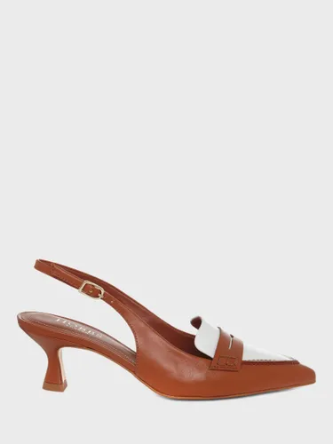 Hobbs Mischa Slingback Leather Court Shoes, Tan Ivory - Tan Ivory - Female