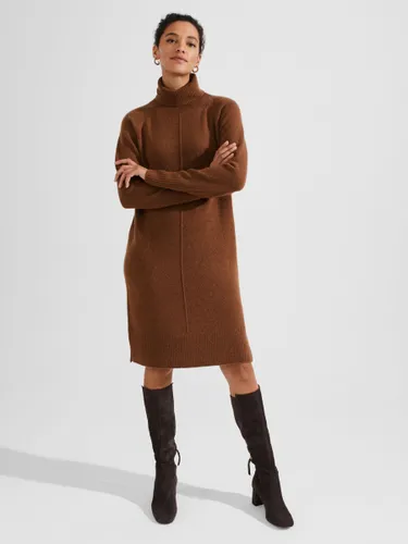 Hobbs Nessa Wool Blend Knitted Dress, Toffee - Toffee - Female