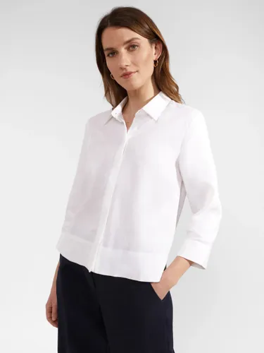 Hobbs Nita Cropped Linen Shirt - White - Female