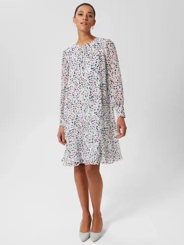 Hobbs Petite Frances Abstract Print Dress, Sage/Multi - Sage/Multi - Female