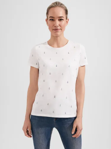 Hobbs Pixie Anchor Print T-Shirt, White/Multi - White/Multi - Female