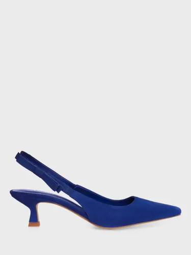 Hobbs Safia Suede Slingback Kitten Heel Court Shoes, Lapis Blue - Lapis Blue - Female
