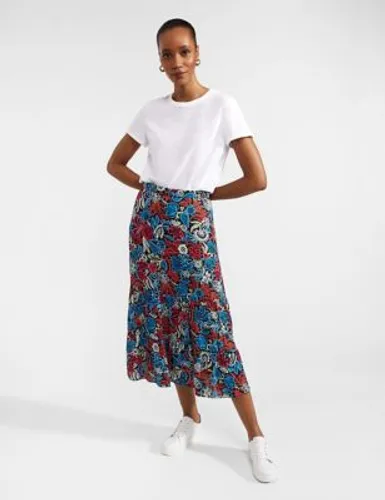 Hobbs Womens Floral Midi A-Line Skirt - 8 - Multi, Multi