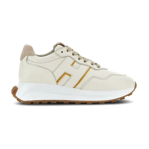 Hogan , Beige Sneakers with Panelled Design ,Beige female, Sizes: