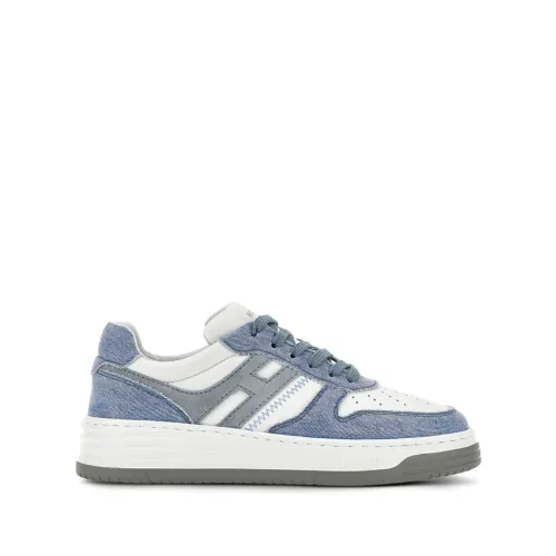 Hogan , Blue Leather Low-Top Sneakers ,Blue female, Sizes: